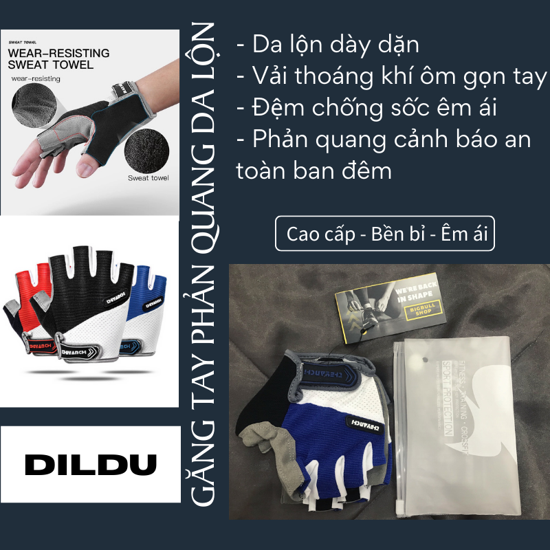 Găng Tay Cụt Ngón Chạy Xe Đạp, Xe Máy MCFK 0101  Bao Tay Cụt Ngón Thể Thao  Găng Tay Phượt NamNữ - Theyanch Half-Finger Gloves - XL - Đen