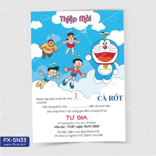 Thiệp thôi nôi – sinh nhật theo yêu cầu Pluxi