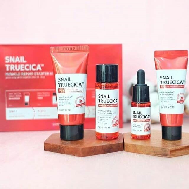 Nước Hoa Hồng Some By Mi Snail Truecica Miracle Repair Toner MINI SIZE  30ml+ Tặng Kèm 1 Băng Đô Tai Mèo