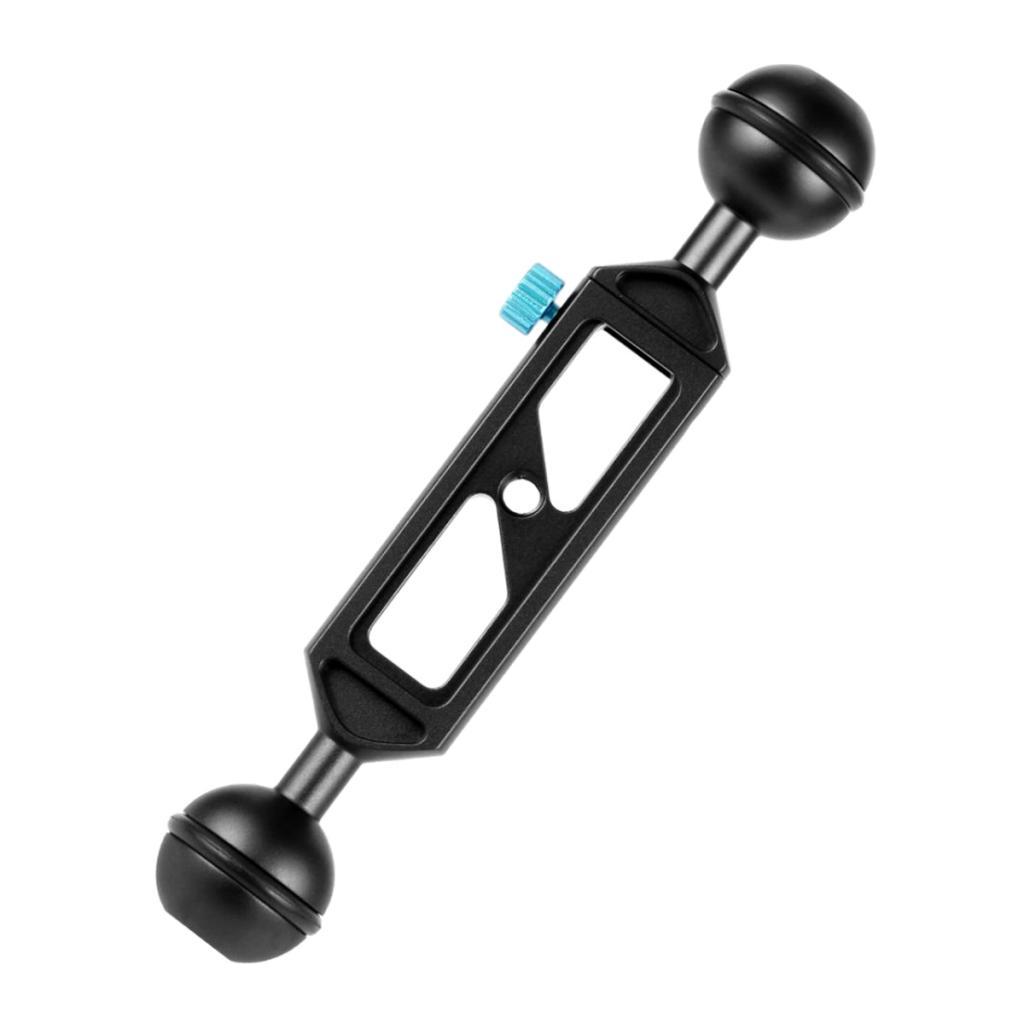 Camera Diving  Light Carbon Fiber Double Ball Head Lamp Arm 1" inch Black