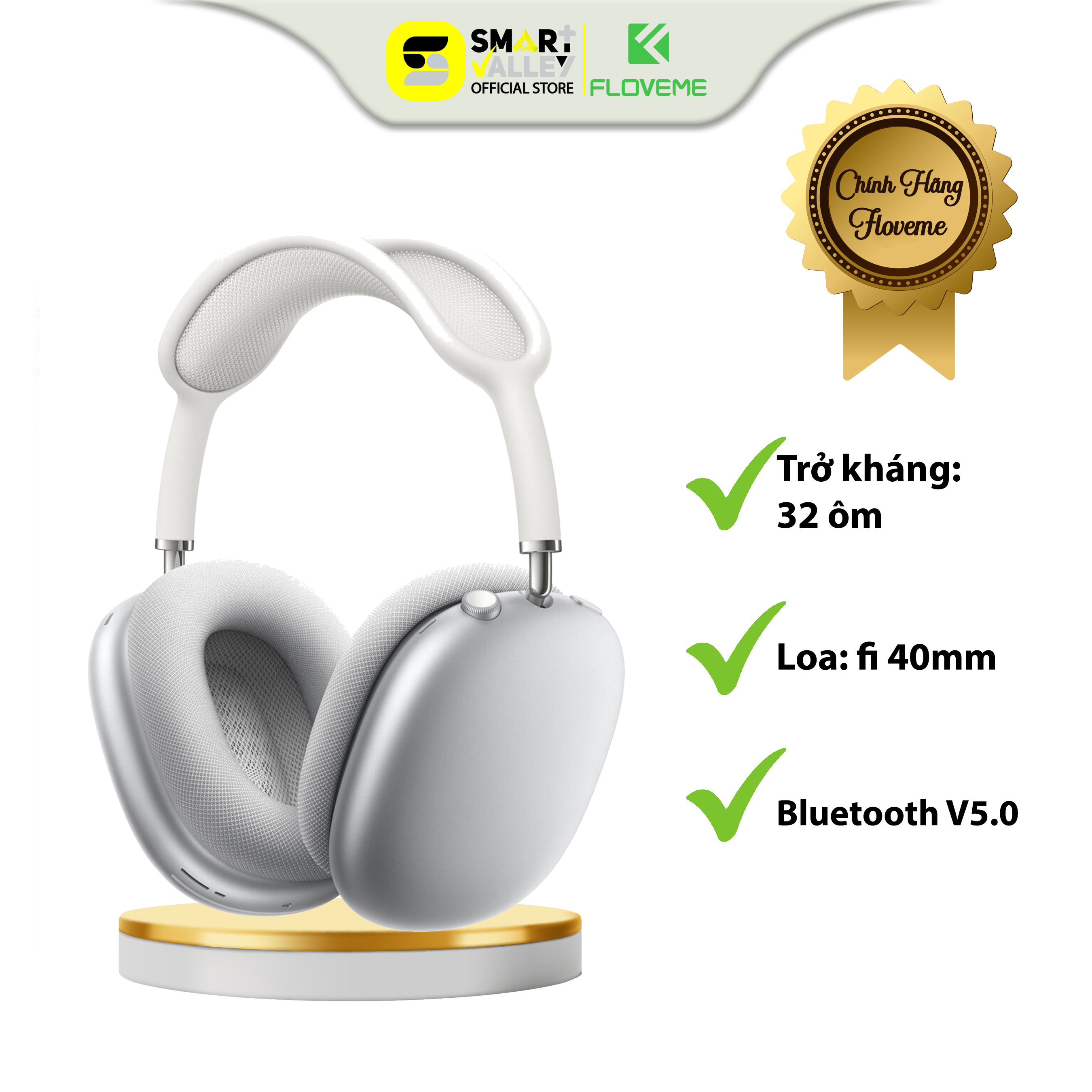 Tai Nghe Headphone không dây Blutooth Chụp Tai Chống Ồn Floveme Air Max P9 Có Micro Đàm Thoại - Hỗ Trợ Thẻ Nhớ SD - Hàng chính hãng