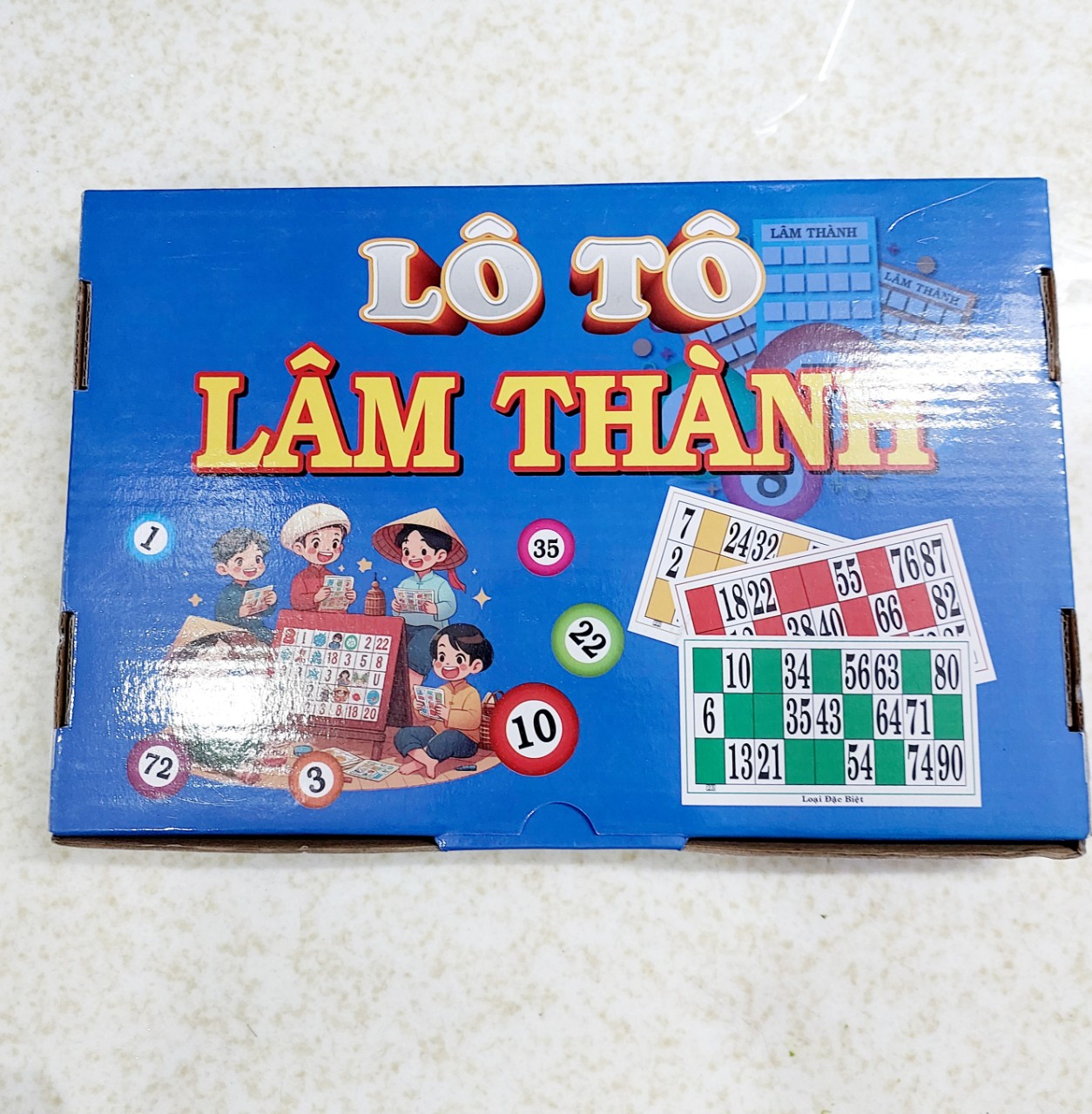 Bộ cờ lô tô 90 số Lâm Thành con cờ bằng nhựa melamine cao cấp