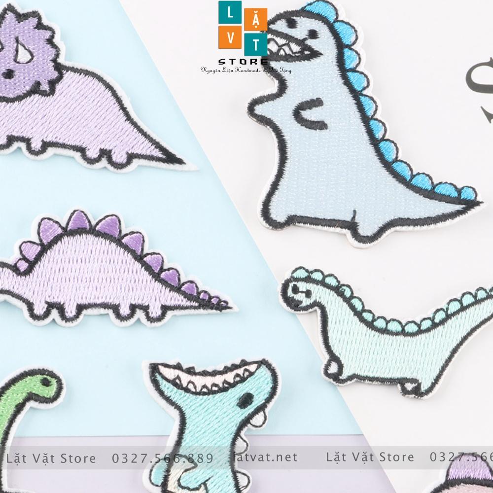 Patch ủi quần áo KHỦNG LONG TÍ HON cực kì dễ thương, dán Vali, tủ lạnh, Sticker miếng dán cá tính, xinh xắn...