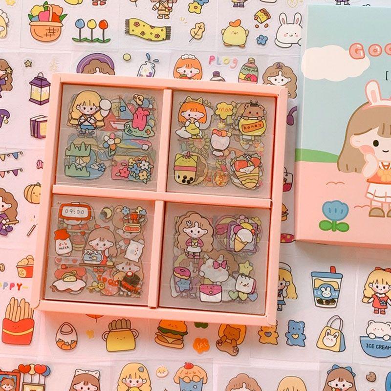 100 tờ sticker dễ thương trang trí, QNshop nguyrn liệu Handmade