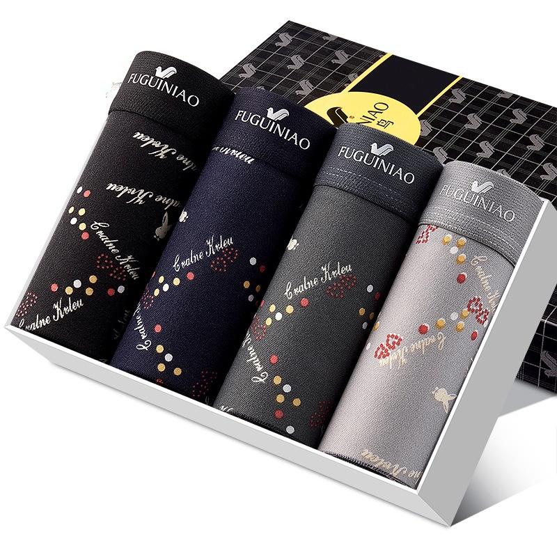 ☆ COMBO 4 Quần Sịp Đùi Nam Họa Tiết Cờ Mỹ Mới Quần Lót Nam Cao Cấp Vải Cotton Kiểu Dáng Quần Boxer Co Dãn