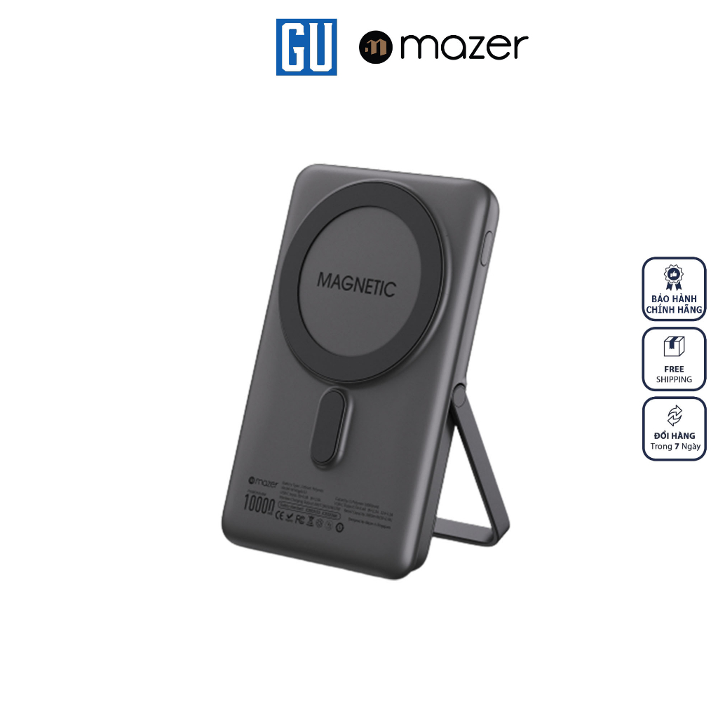 Pin Dự Phòng Mazer Infinite Boost Mag Stand Mini Qi Wireless MagAir13 Sạc Không Dây Dung Lượng 10000mAh Hàng Chính Hãng