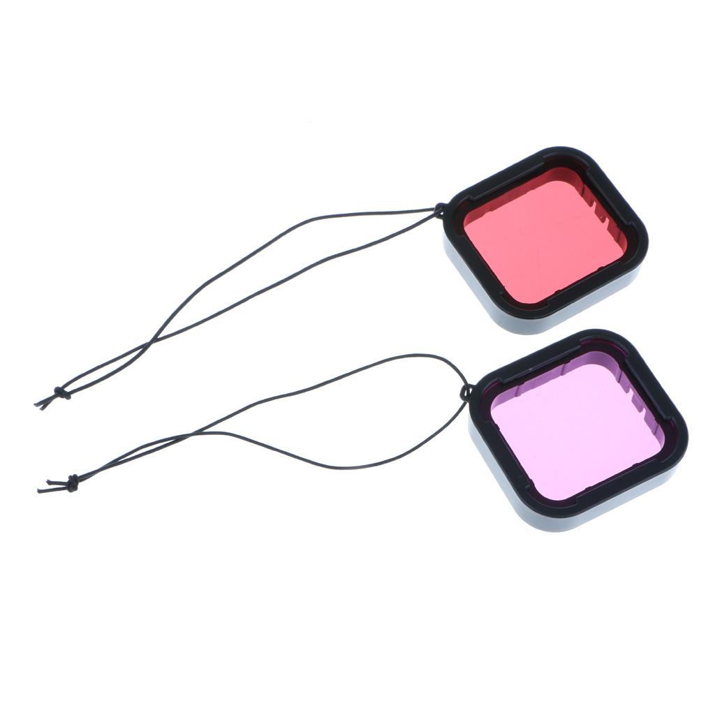 Red & Purple Dive Filter with Anti-lost Tether for HERO5 Black Camera