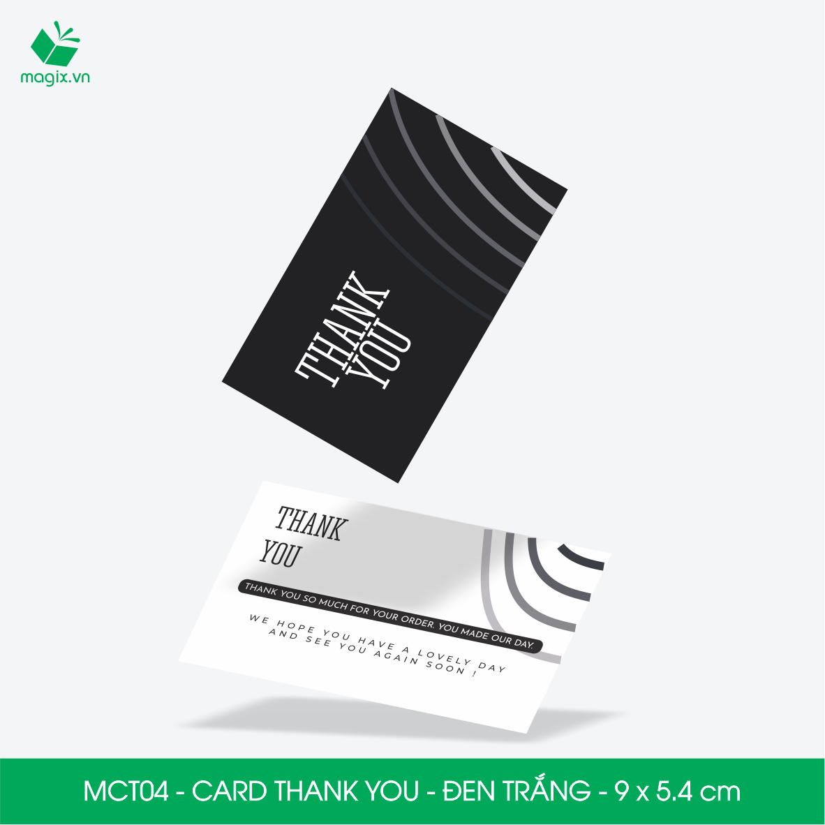 MCT04 - 9x5.4 cm - 1000 Card Thank you, Thiệp cảm ơn khách hàng, card cám ơn cứng cáp sang trọng