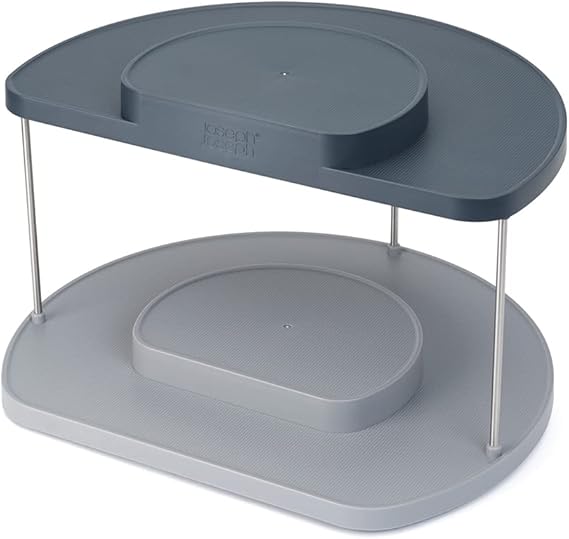 Kệ đựng chai lọ gia vị Joseph Joseph 85196 CupboardStore 2tier Rotating Org (Grey) hàng chính hãng