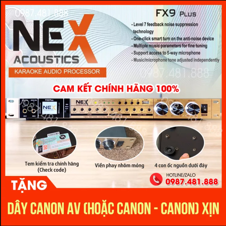 Vang NEX-FX9 PLUS - Hàng chính hãng - Quét mã vạch kiểm tra, 4 con ốc dưới đáy, hộp nhỏ