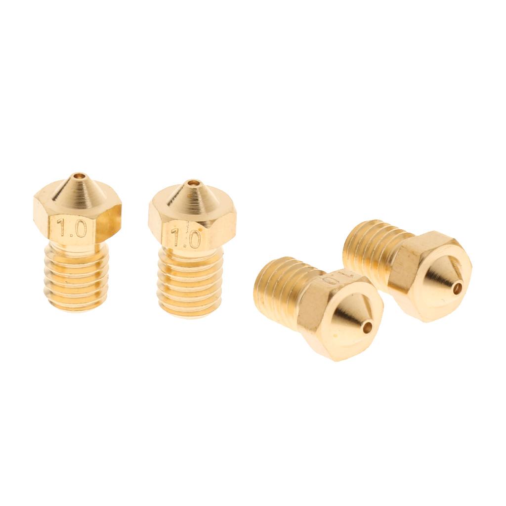 4x 1.0mm Extruder Brass Nozzle Print Head for 1.75mm 3D Printers Accessories