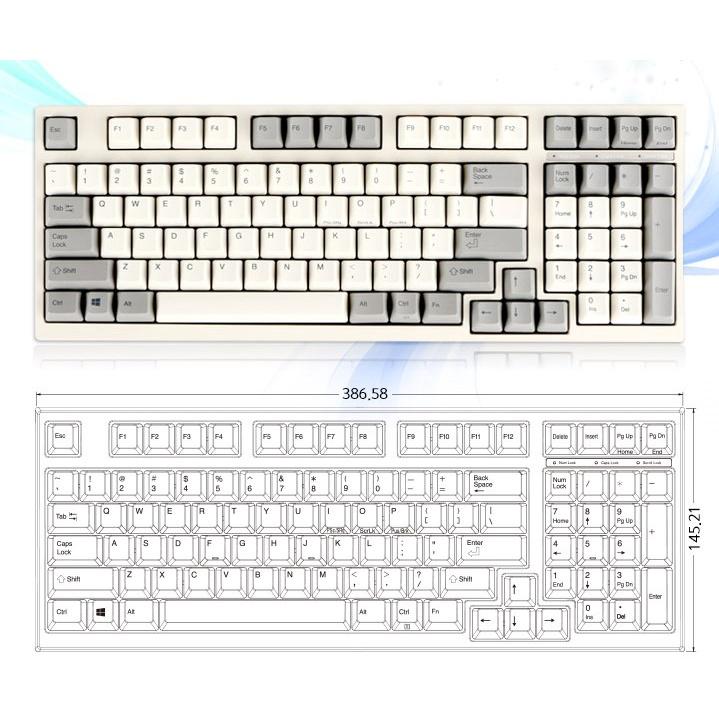 Bàn Phím Cơ Máy Tính Hiệu Leopold FC980C White Grey - Topre Switch -  Hàng Chính Hãng