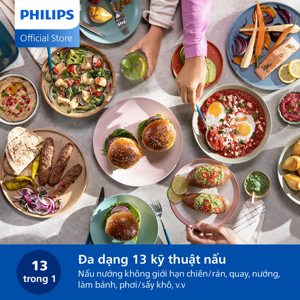 Nồi Chiên Không Dầu Điện Tử Philips NA220/00 4.2 lít (1500W) - Hàng Chính Hãng