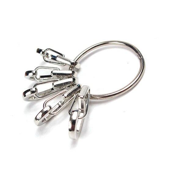 New 5Pcs/lot New Alloy EDC Keyring Set Multi Tools Quick Release Spring Hook Carabiner Key Clip Pocket Keychain