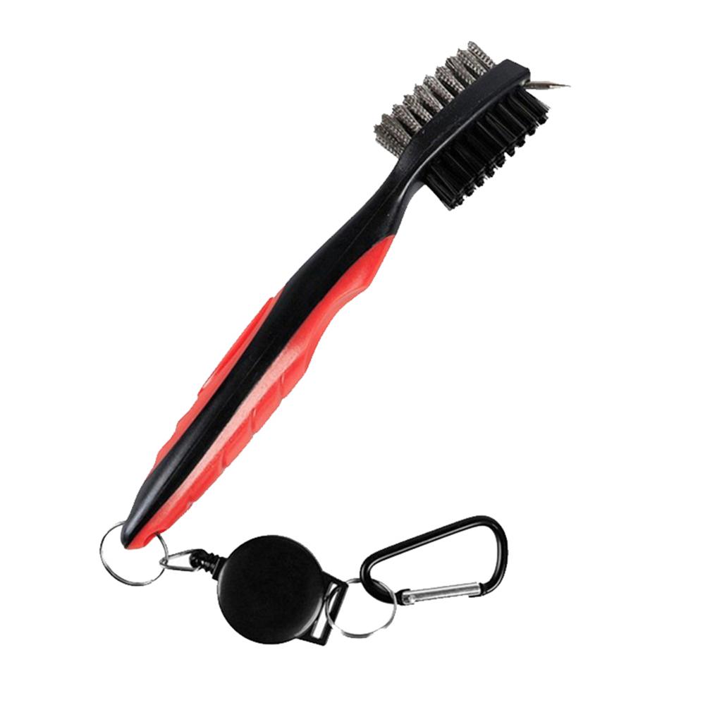 Bàn chải làm sạch gậy đánh golf, có hai mặt lông nylon và bàn chải thép