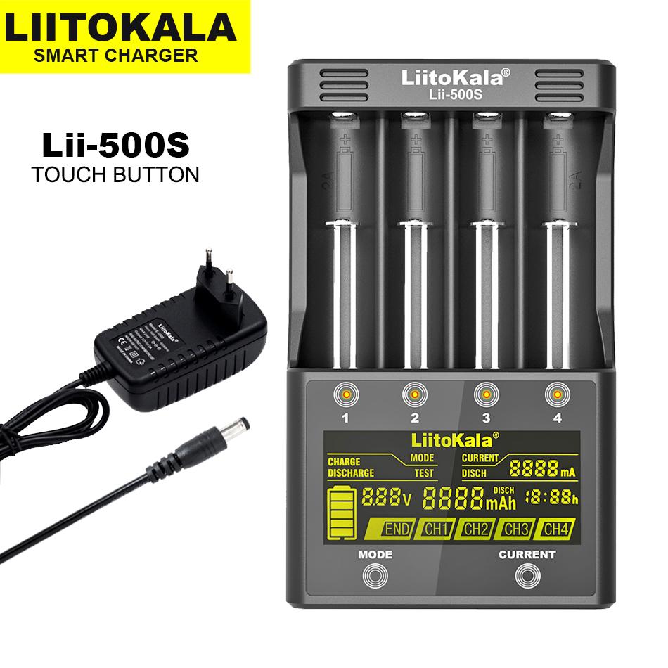 LiitoKala Lii-600 Lii-S8 Lii-500 Lii-PD4 Lii-500S 3.7V 18650 18350 18500 21700 14500 26650 1.2v AA NiMH Lithium-Pin Sạc Màu sắc: Lii-500 Trọn bộ
