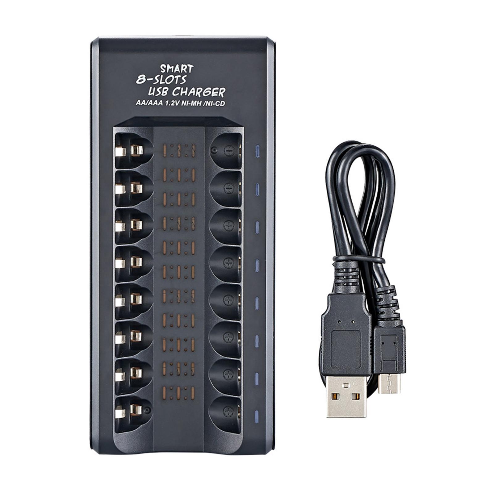 8-slot 1.2V AA/AAA Battery Rechargeable USB Charger