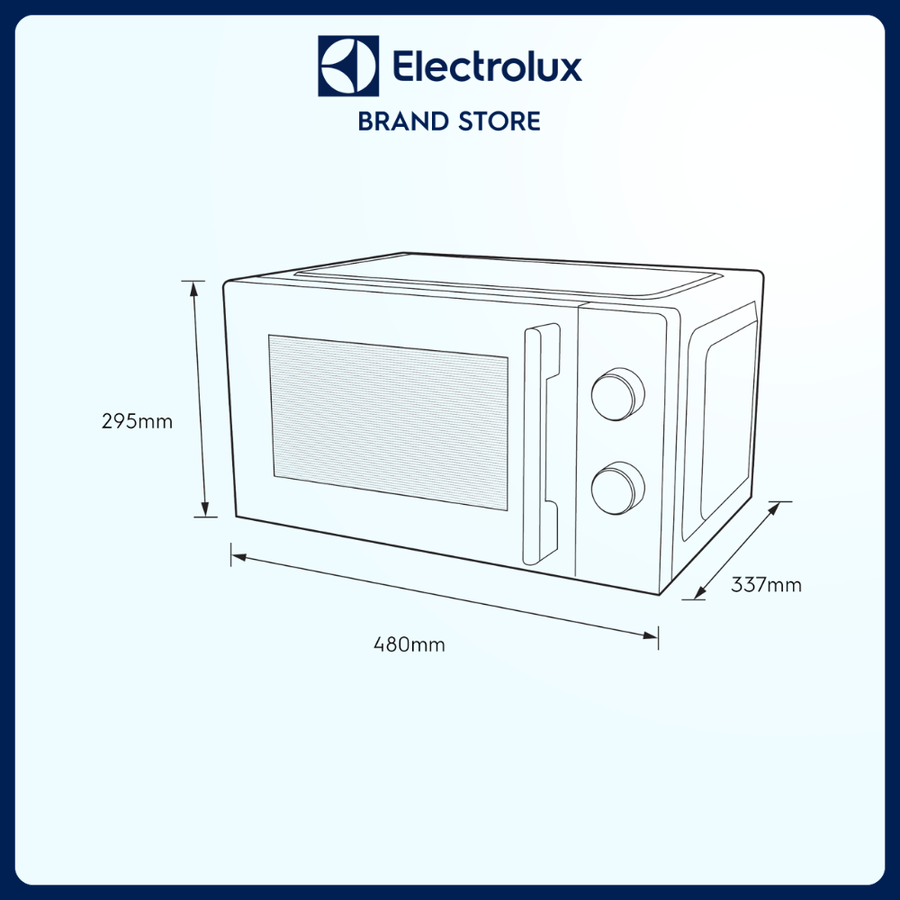 Lò vi sóng để bàn Electrolux 23L UltimateTaste 300 - EMM23K22B - chương trình cài đặt sẵn, nấu nướng linh hoạt [ Hàng chính hãng]