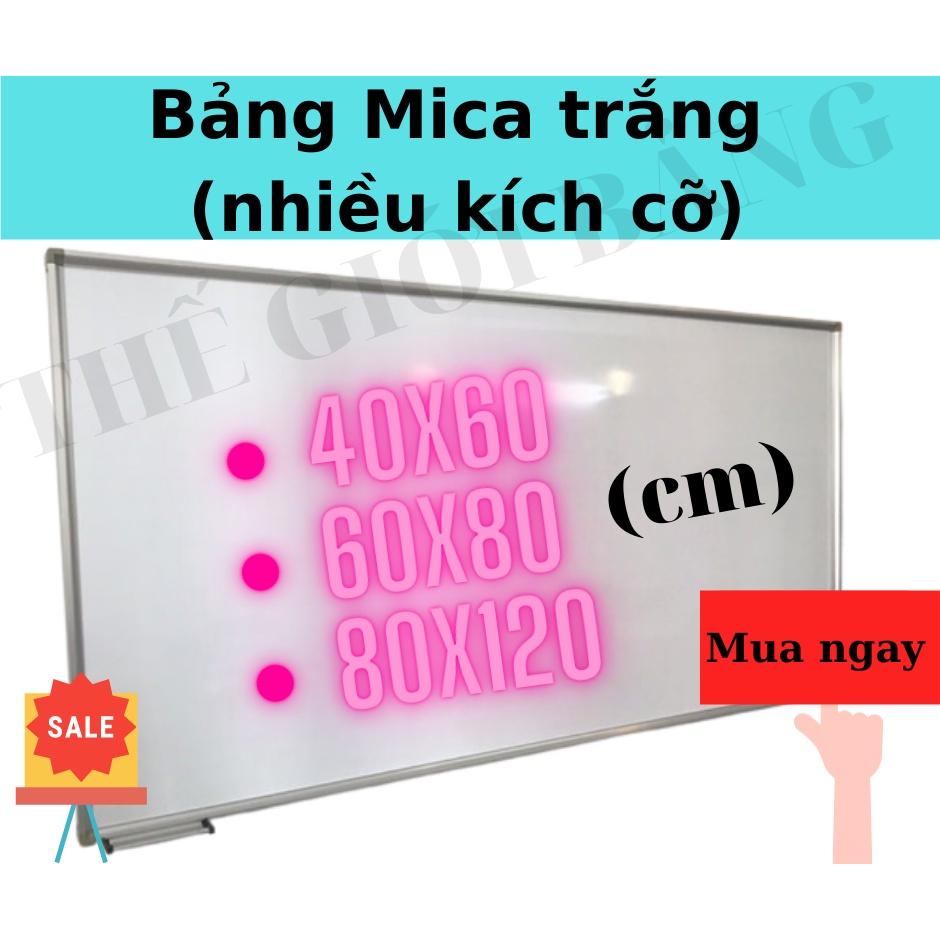 Bảng MICA 40x60 viết bút lông viền nhôm - có khay đựng bút, tặng bút (LOẠI TỐT)