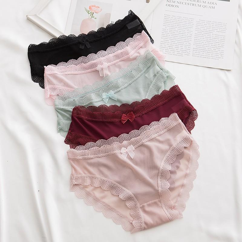 Quần chip lót nữ ren nơ cotton thun lạnh dễ thương sexy gợi cảm rẻ đẹp Y73