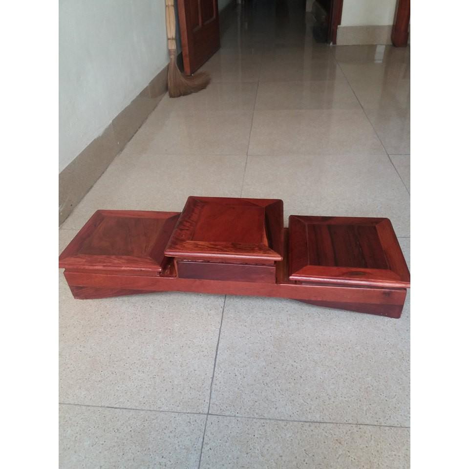 Đồ thờ -tam cấp gỗ hương mặt vuông 18cmx18cm