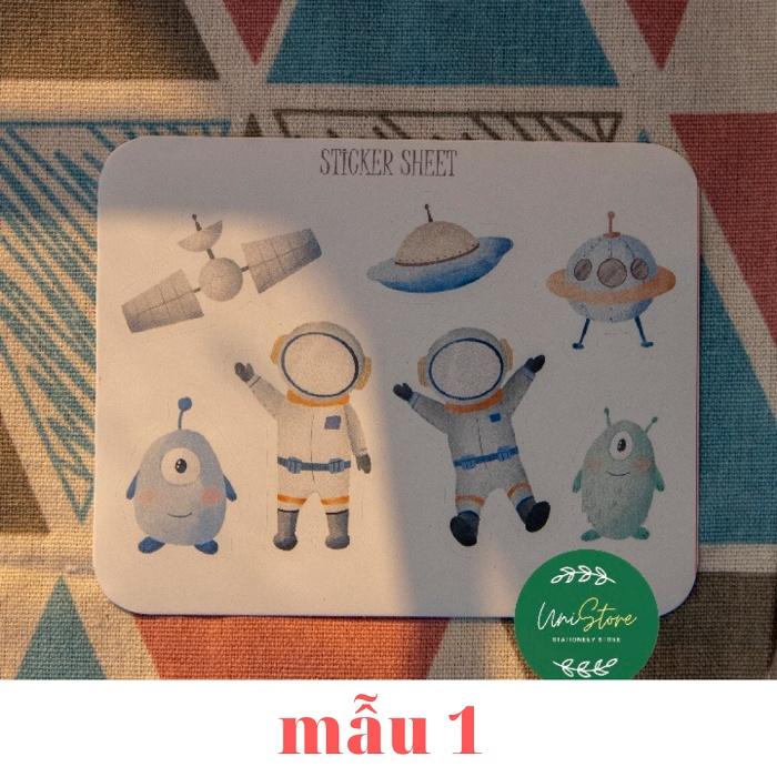Sticker thiết kế - sticker sheet little astronaut - trang trí sổ tay, nhật kí bullet journal