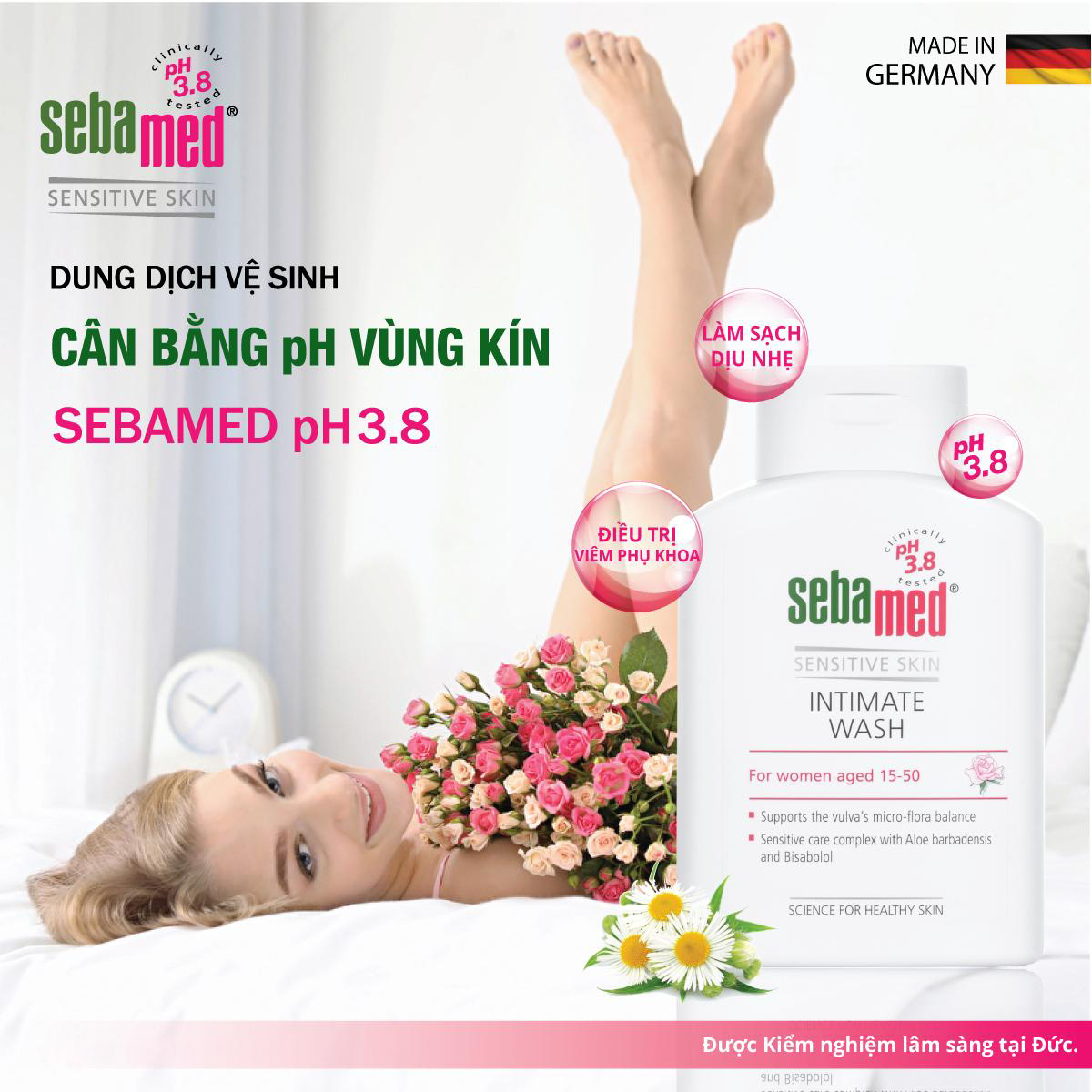 Dung dịch vệ sinh phụ nữ Sebamed pH 3.8 Balance Intimate Wash (Nhập khẩu)