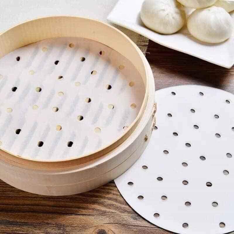 100 Tờ Giấy nến đục lỗ lót nồi chiên không dầu size to