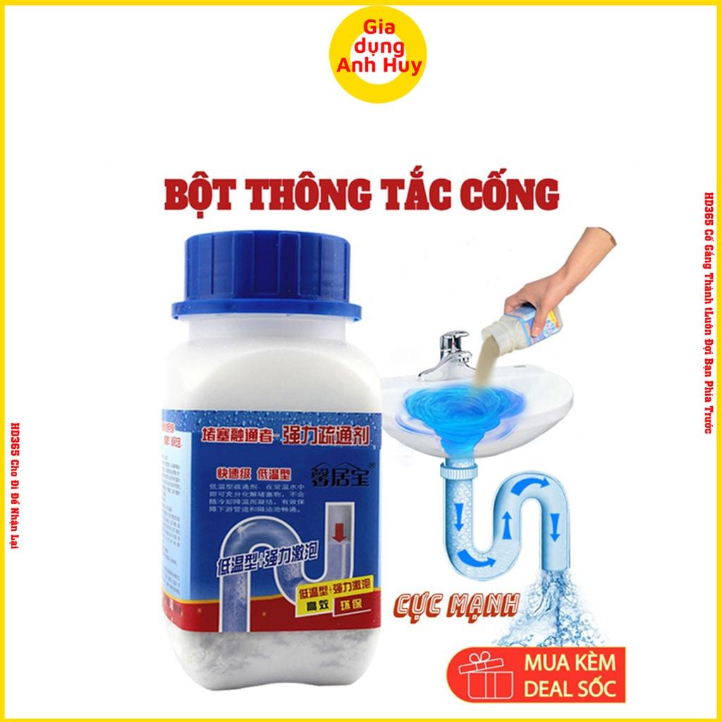 Bột thông cống Cực mạnh hàn Quốc sử lý tắc ngẽn bồn rửa bát và bồn cầu hiệu quả hộp màu xanh