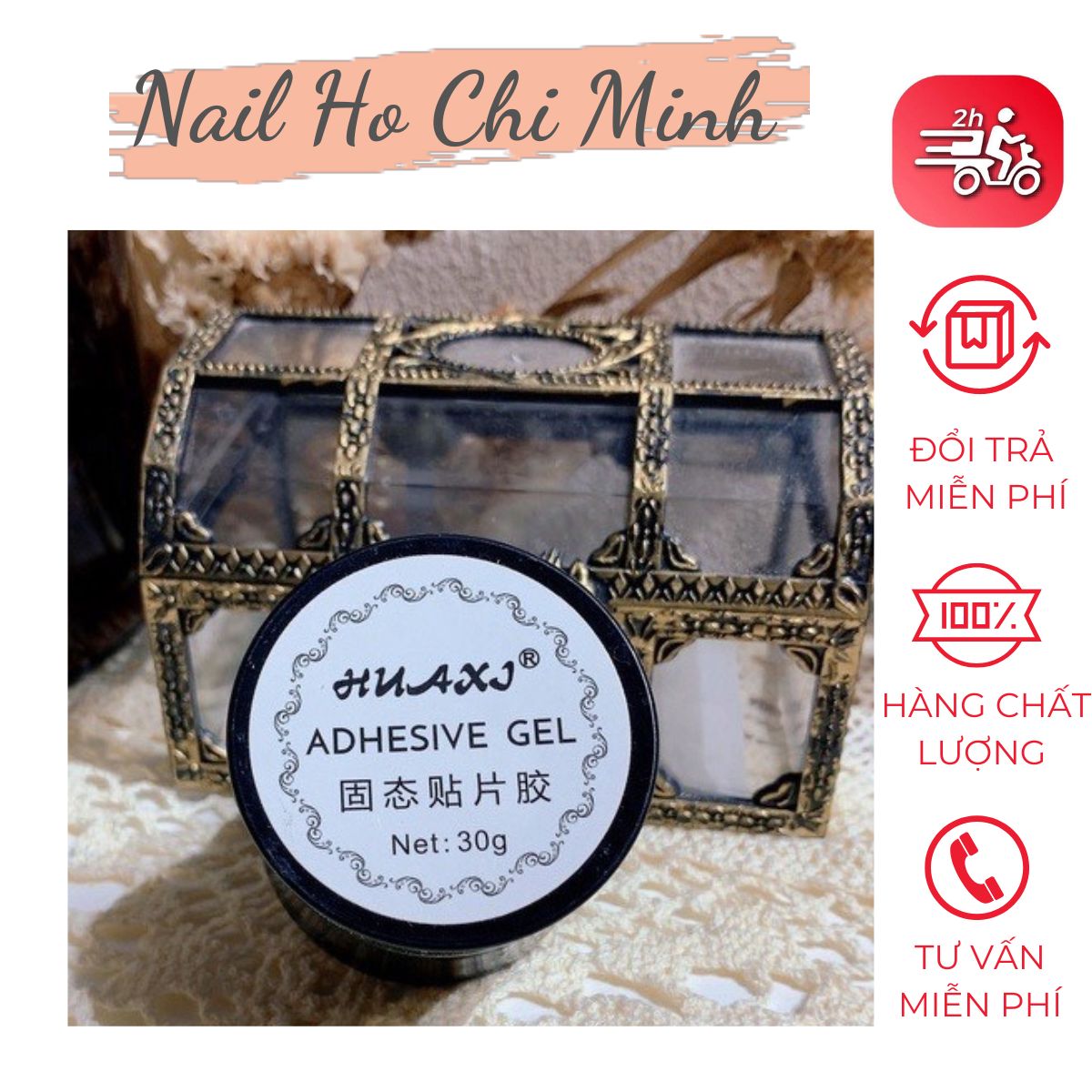 [Sản phẩm mới]Gel định hình Huaxi gắn móng úp,nặn charm, định hình móng, gel gôm... chuyên dụng hủ lớn 30g