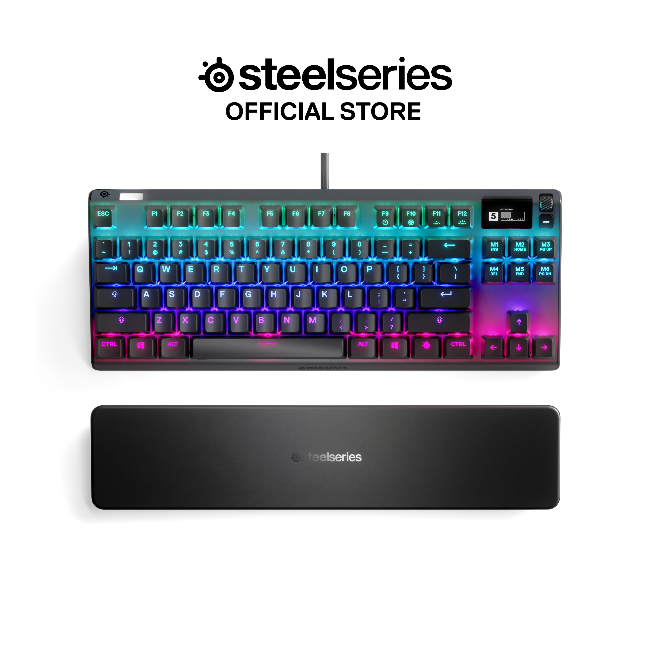 Bàn phím gaming có dây SteelSeries Apex Pro TKL màu đèn, led RGB, màn hình Oled, 100 triệu clicks, Hàng chính hãng, Bảo hành 12 tháng