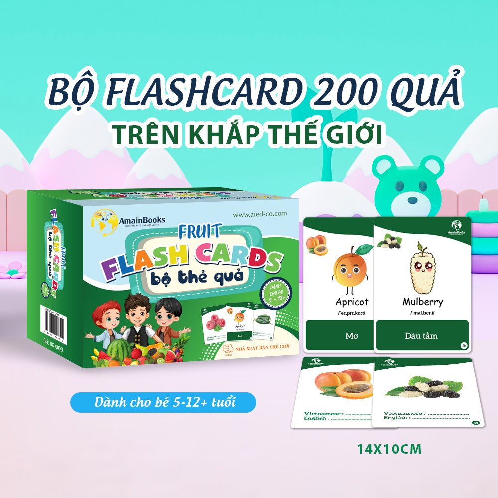 Bộ thẻ Flashcard 200 loại quả