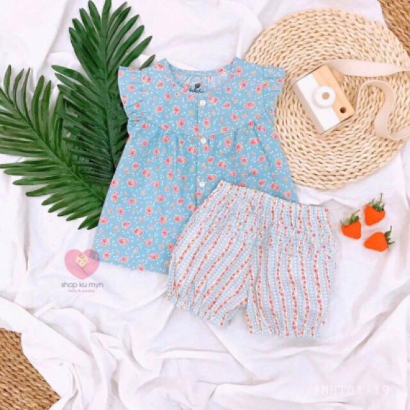 Bộ thô cotton poplin Lullaby cao cấp cho bé gái