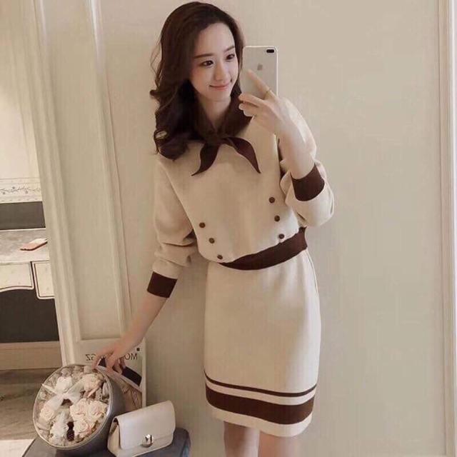 Set len cổ buộc nơ cao cấp SLNL