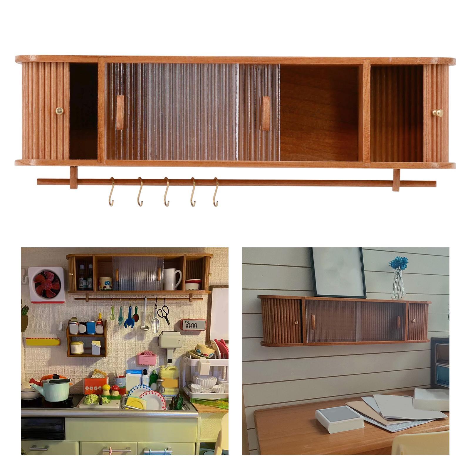Dollhouse Wall Cabinet Model Dollhouse Furniture Miniature for Kitchen