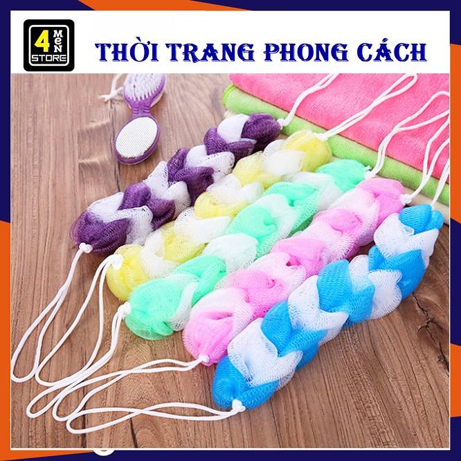 Bông Tắm Chà Lưng (Nhiều Màu) - Bông Tắm Bằng Vải Lưới Dạng Dài