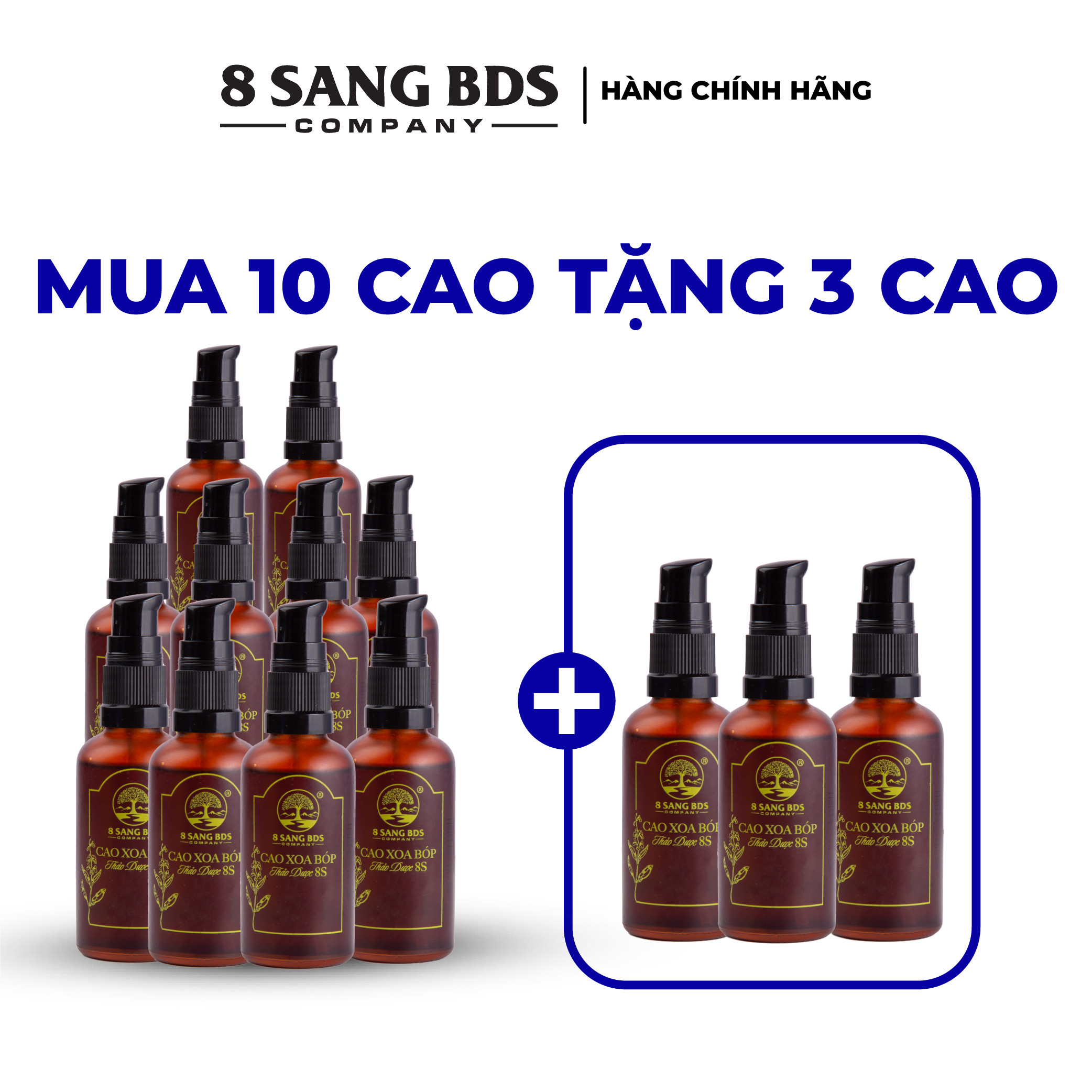 (Tặng 3 Chai cao) Set 10 Chai cao xoa bóp thảo dược 8S - 8 Sang BDS 02.24