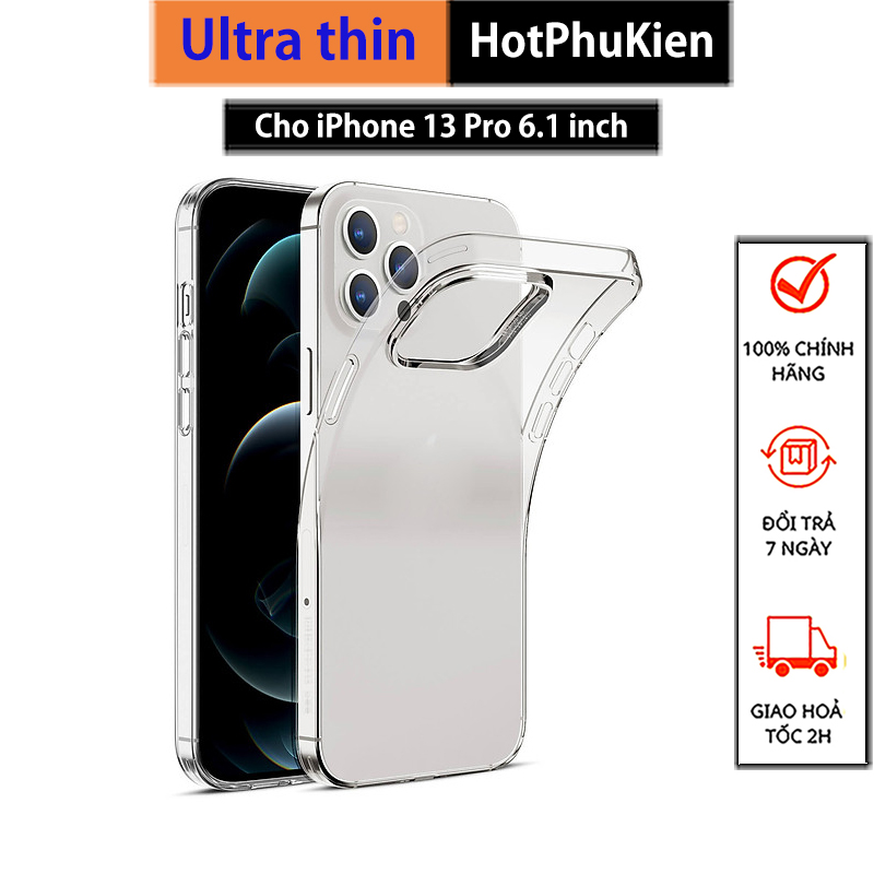 Ốp lưng silicon dẻo trong suốt cho iPhone 13 Pro hiệu Ultra Thin siêu mỏng 0.6mm - Hàng nhập khẩu