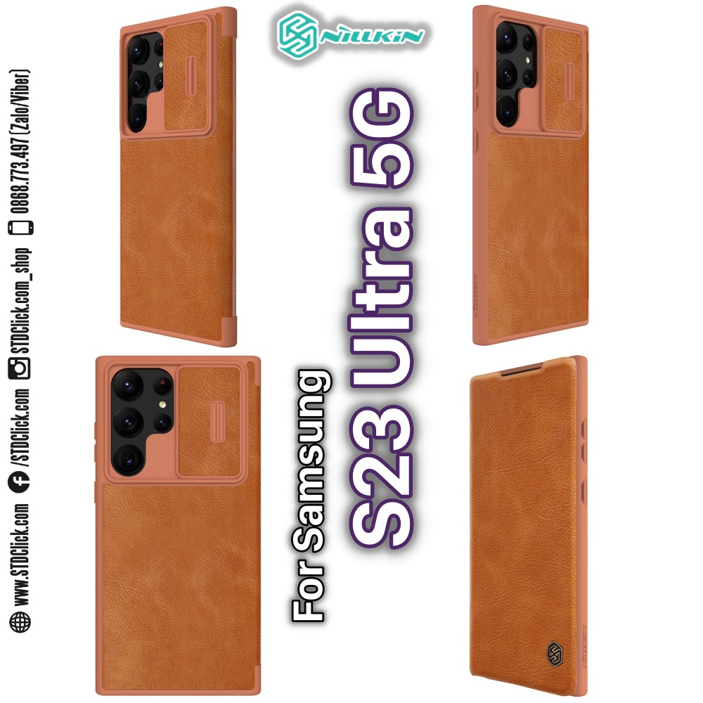 BAO DA DÀNH CHO ĐIỆN THOẠI SAMSUNG GALAXY S23 ULTRA 5G NILLKIN QIN PRO BẢO VỆ CAMERA