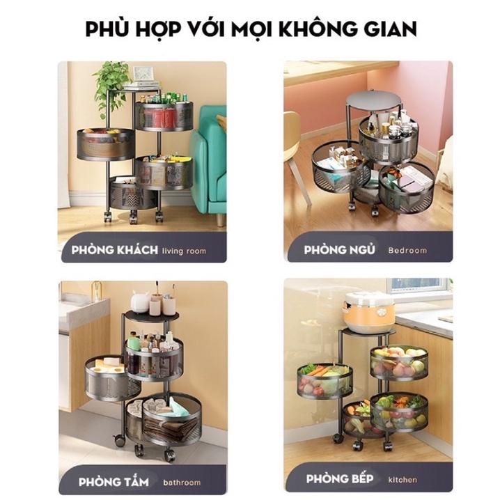 Kệ xoay đa năng, kệ xoay nhà bếp để rau củ đồ khô, kệ đựng đồ đang năng, 3 tầng, 4 tầng, 5 tầng