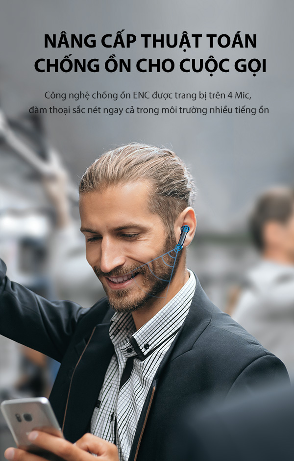 Tai Nghe Bluetooth TWS Airbuds VIVAN Liberty X1 Chống Ồn ENC Hỗ Trợ Sạc Không Dây 4 Mic Chống Ồn - HÀNG CHÍNH HÃNG