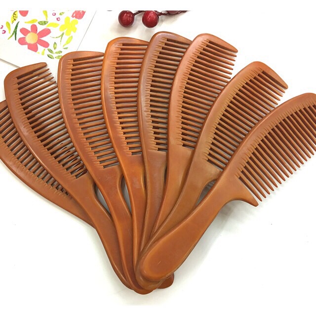 Lược Sừng, Lược Gỗ Chải Tóc Loại Đẹp Dài 20cm Phủ Lớp Dầu Bóng Xinh Xắn Cao Cấp