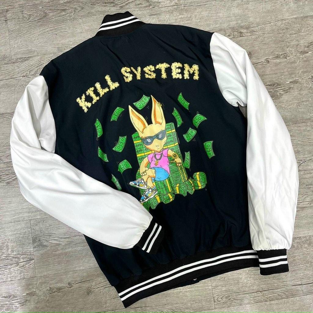 Áo Khoác Dù Kill System In Cat MoneyÁo Khoác Bomber Dù 2 Lớp In Sắc Nét Unisex Nam Nữ