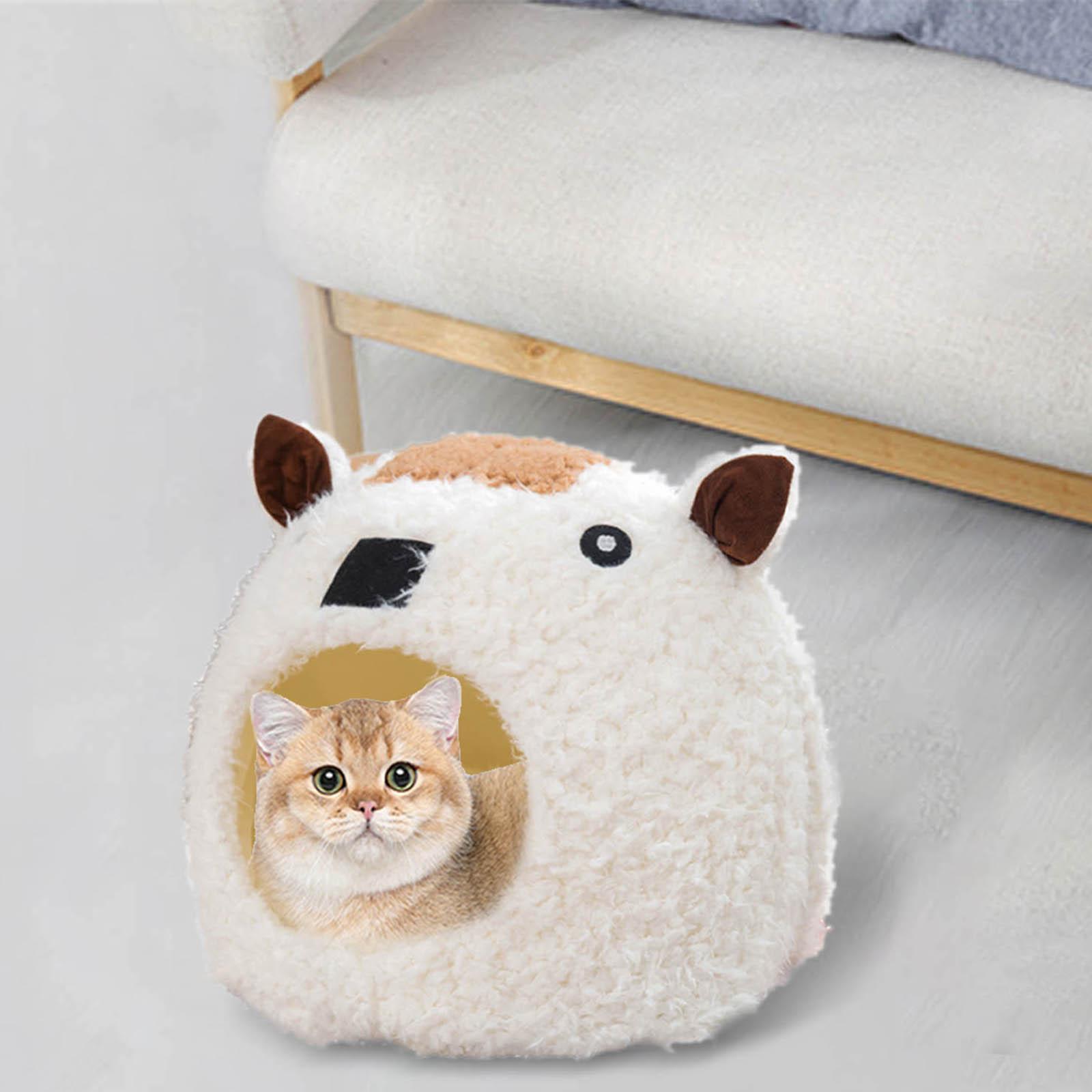 Pet Bed Hut Puppy Kennel Warm Nest Dog House Kitten Cave Tent Cozy Animals Shaped Cat Bed