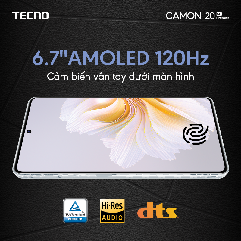 Điện thoại Tecno CAMON 20 Premier 5G - 8GB/512GB | Dimensity 8050| Cụm Camera 108+50+ 2MP | AMOLED - Tần số quét 120Hz - Hàng chính hãng