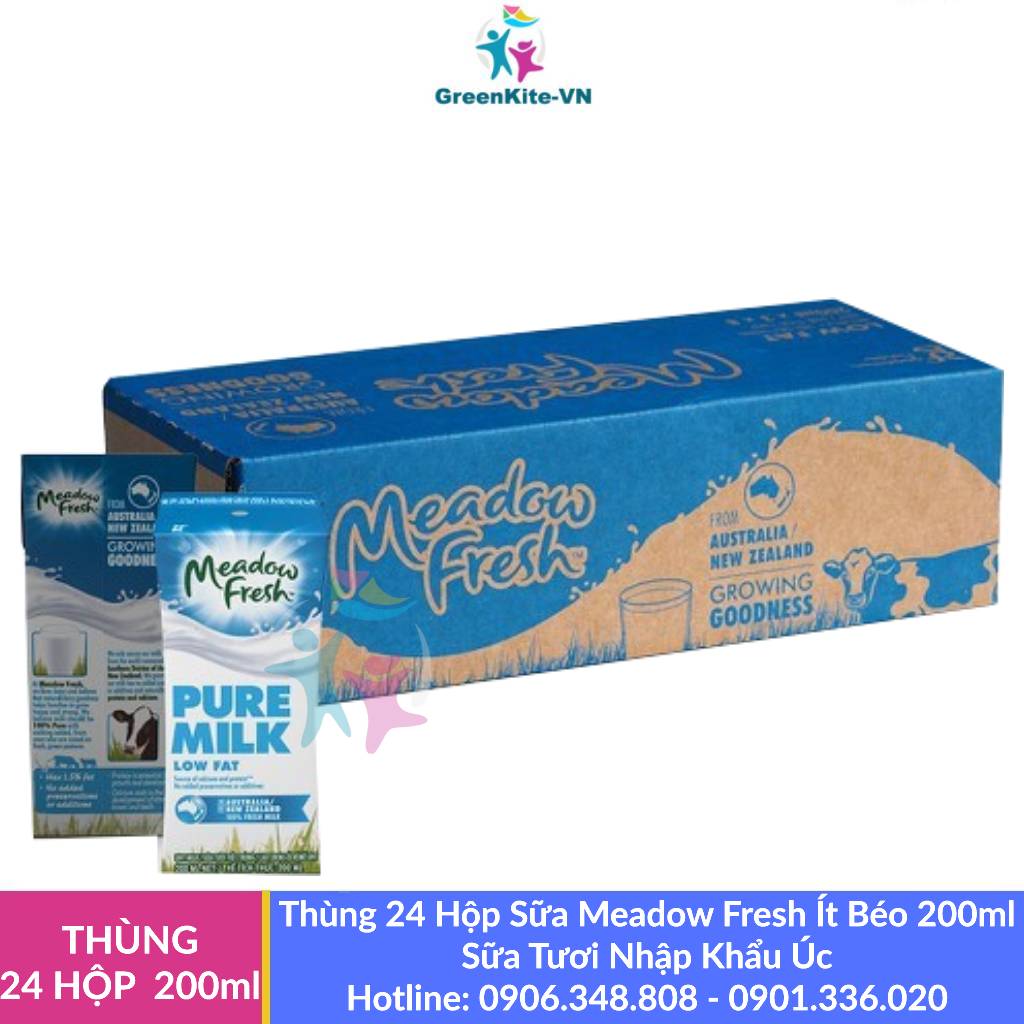 Sữa Tươi Tiệt Trùng Nhập khẩu Úc Meadow Fresh Ít Béo 200ml - Thùng 24 Hộp