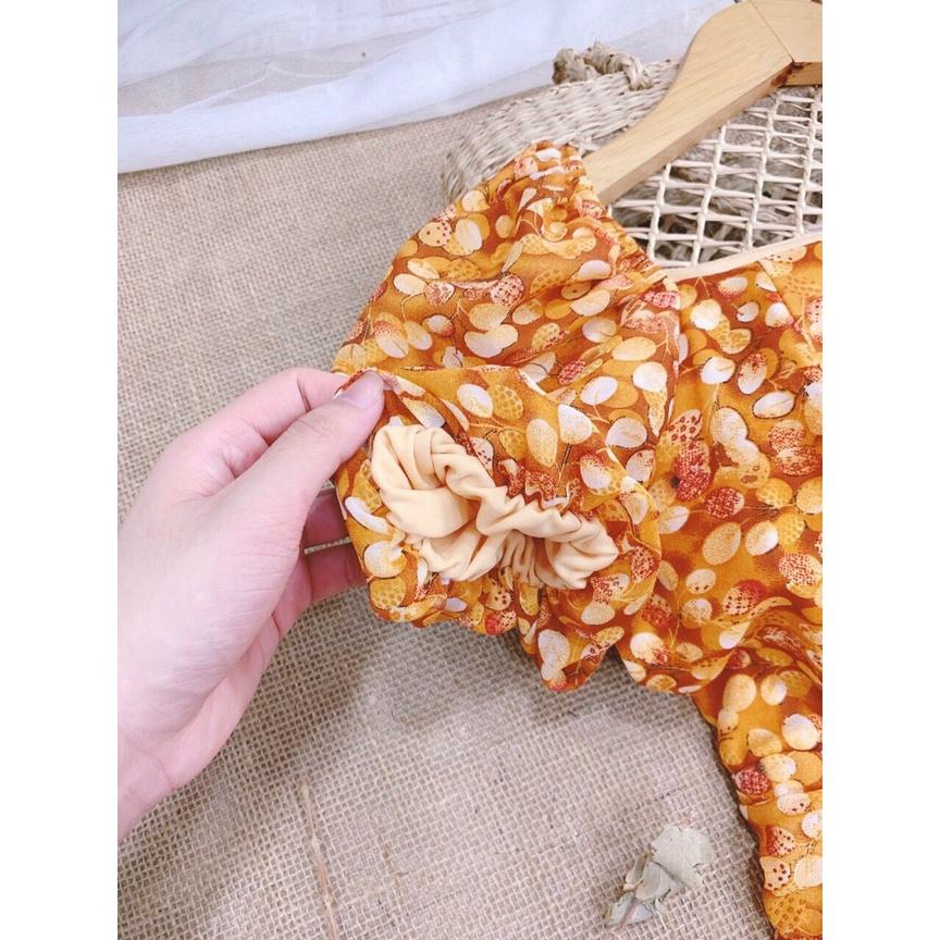 Đầm hoa nhí body đuôi cá, Váy hoa nhí công sở Cao Cấp nhún eo nữ tính quyến rũ, mặc đi chơi đi tiệc - MiNhi