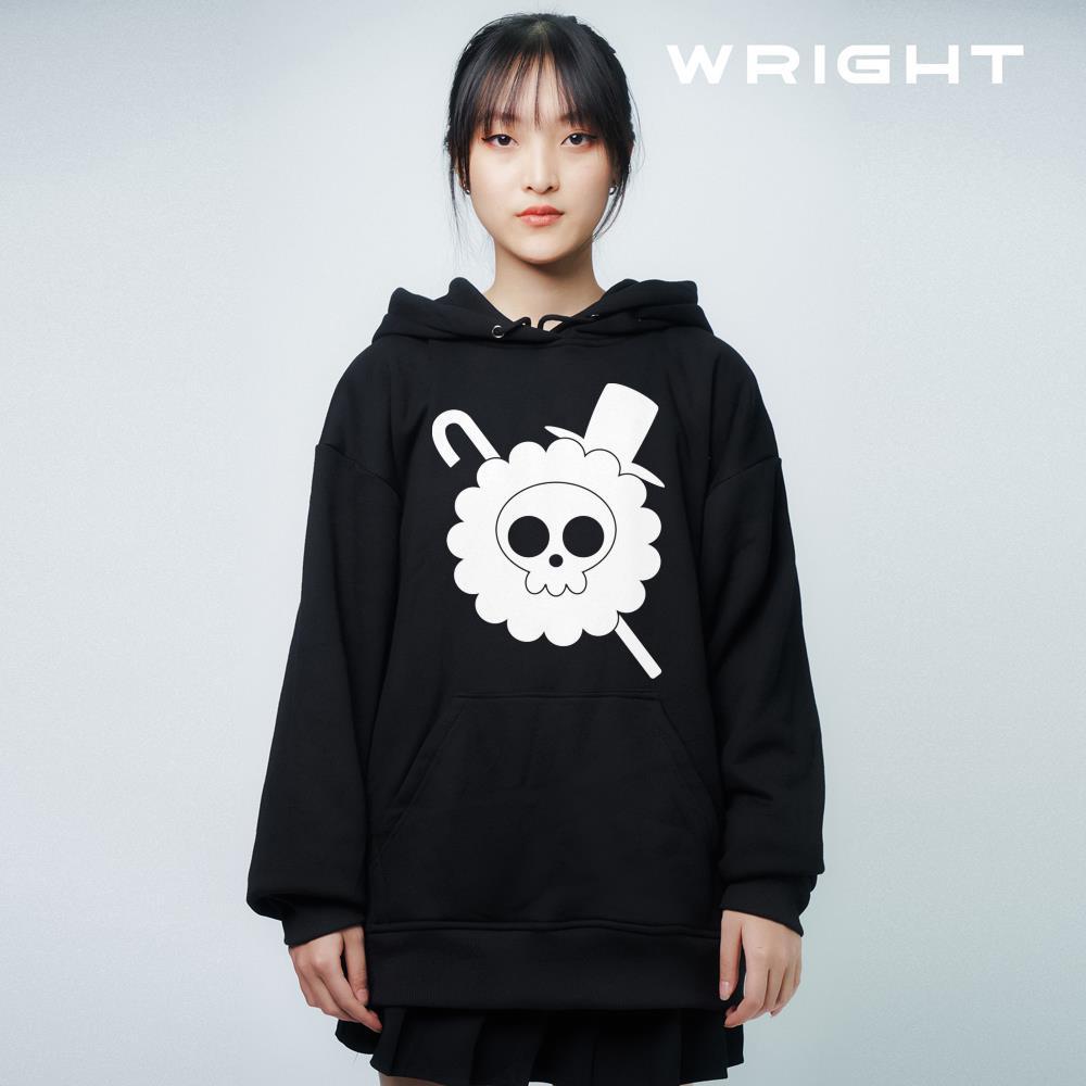 Áo hoodie anime brook jolly roger one piece in hoạ tiết trắng đen phong cách nhật bản Wright oversize unisex