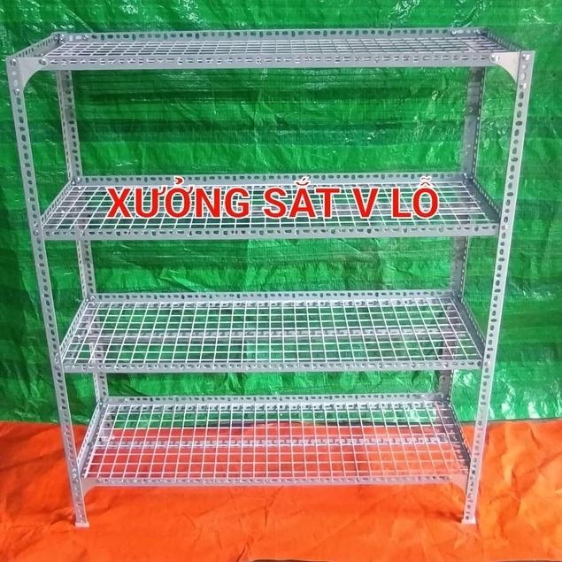 Kệ sắt v Lỗ ( lưới sắt ô vuông) Rộng 40cm x Dài 1M ( cao 60-80-1m-1,2M-1,5M) nhiều tầng