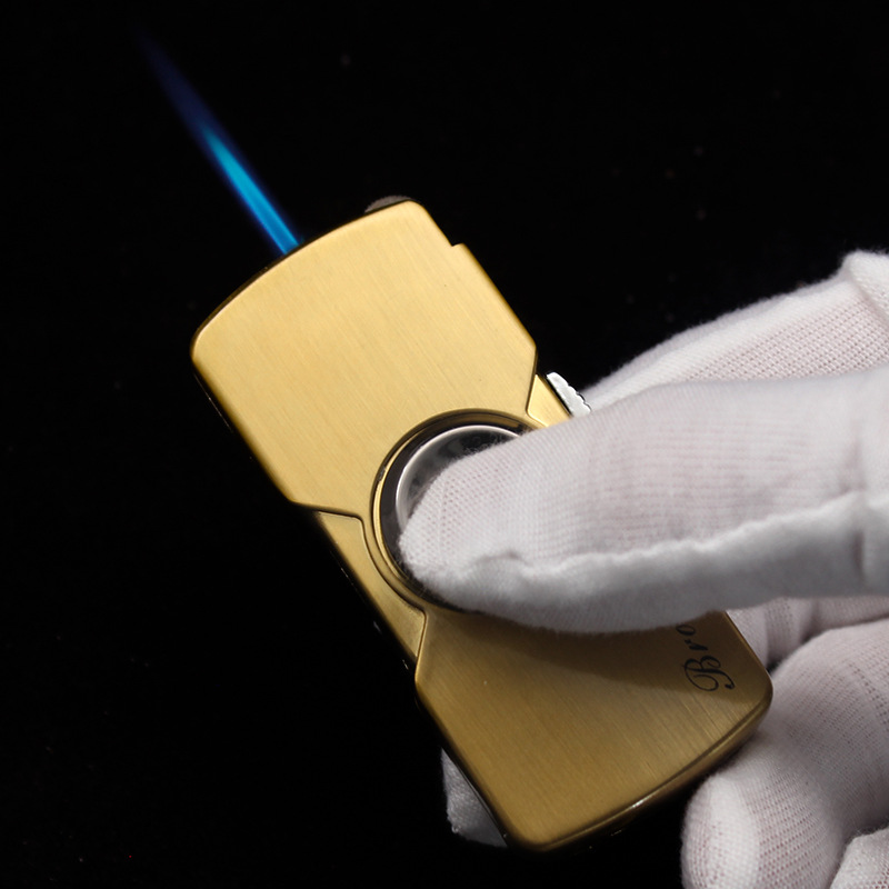 Bật Lửa Khò Broad Lighter BD325 Con Quay Spinner Lửa Khò Xanh Chắn Gió - Xài Gas